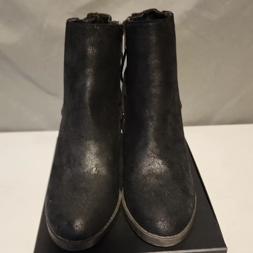 SM New York Black Ankle Booties with Side Zipper